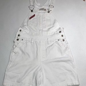 Vintage White Overall Shorts